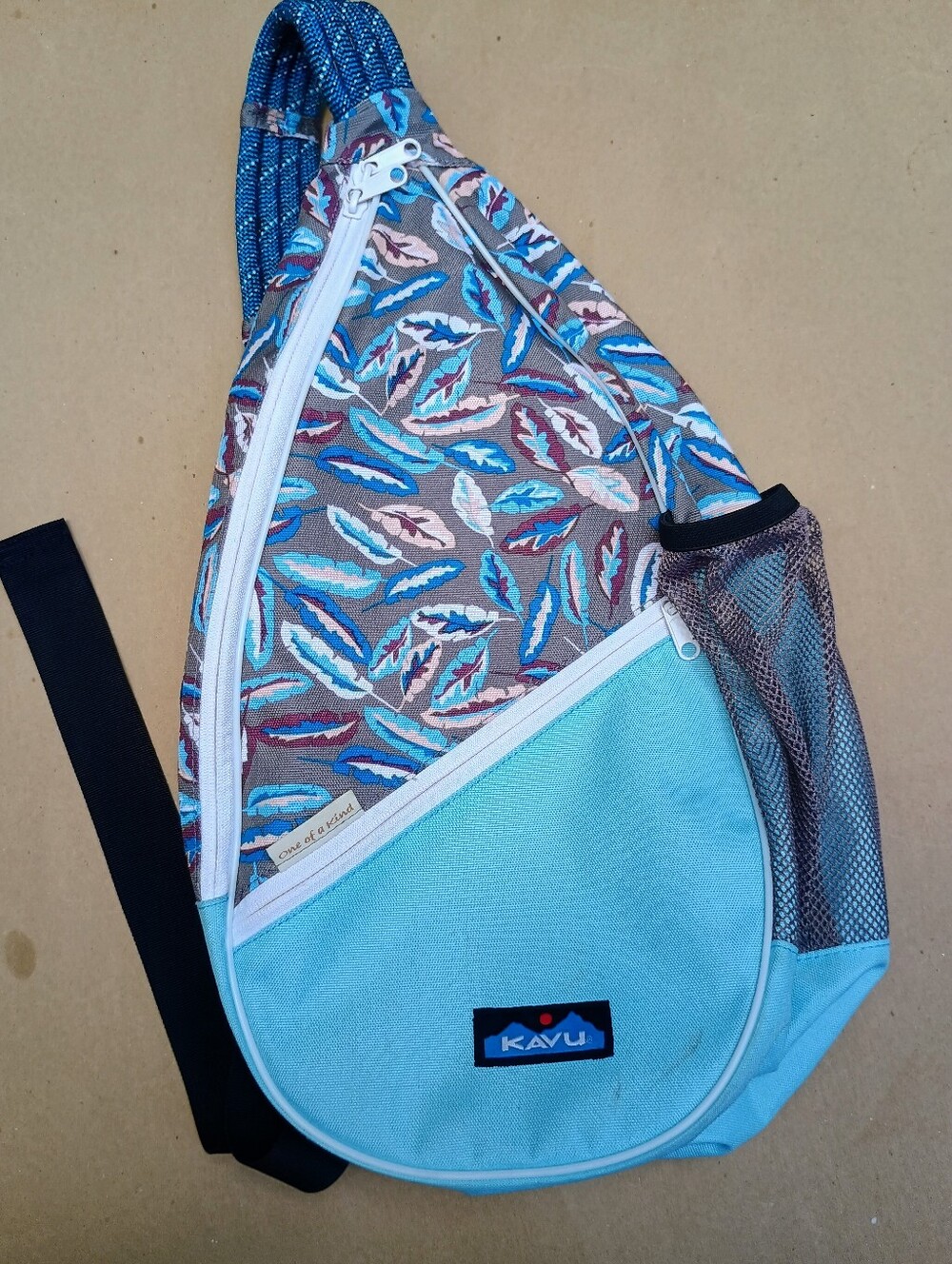 KAVU Paxton Pack Rope Sling Crossbody Bag - Fine Feathers Blue